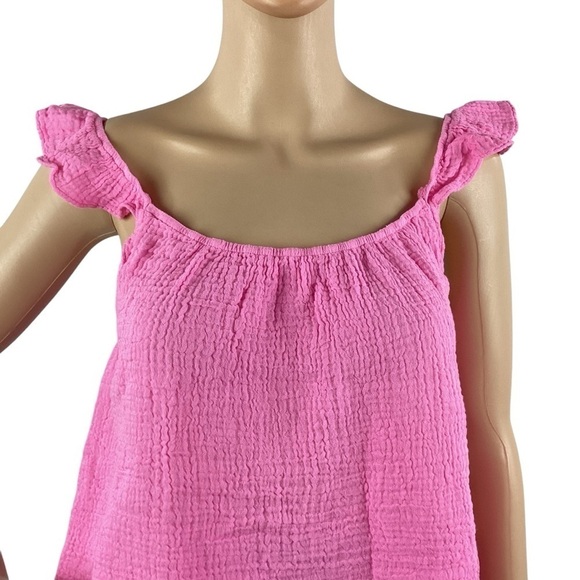 Monrow Ruffle Tank Size S Pink - Picture 2 of 7